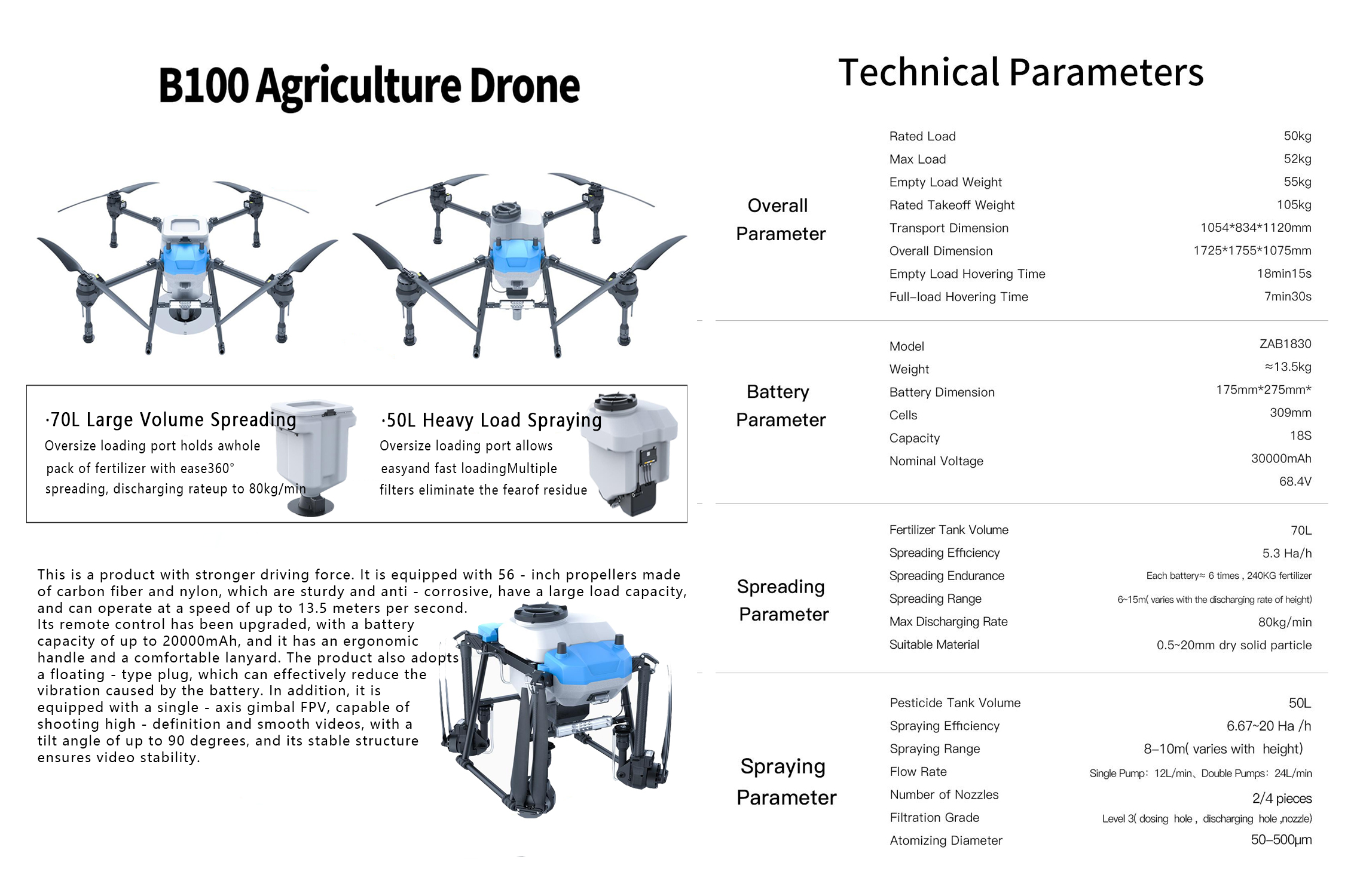 B100 Agriculture Drone